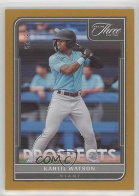 2022 Panini Three and Two Prospects Gold 25/25 Kahlil Watson #P-7 ms9