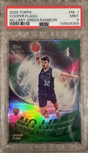 2025 Topps Cooper Flagg No Limit-green Rainbow # /99 PSA 9