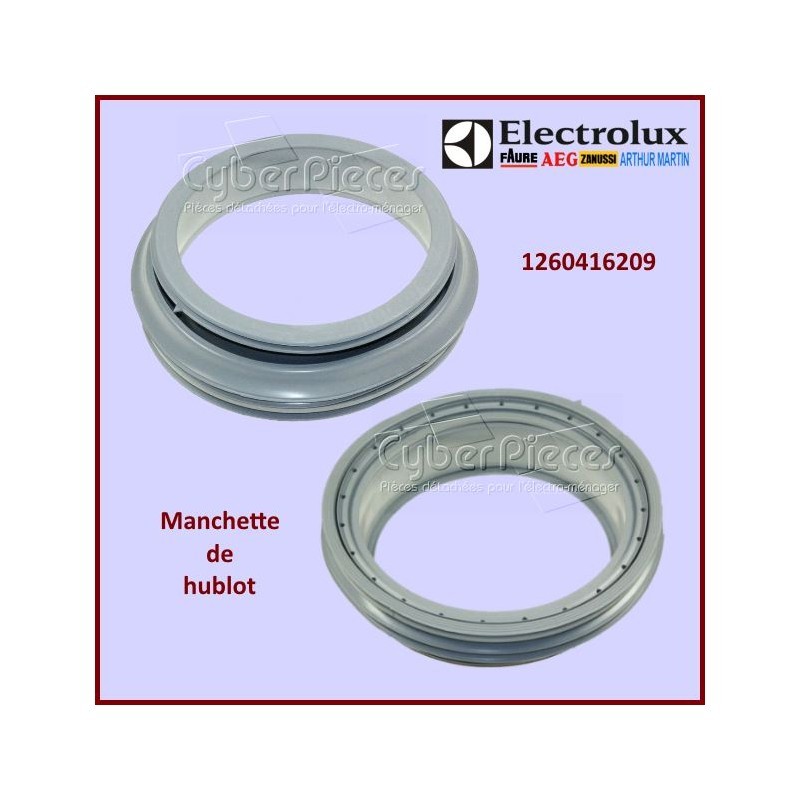 Manchette de hublot Electrolux 1260416209 résout les fuites d'eau de votre lave-linge gris