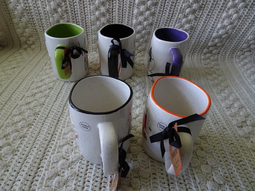 Juego de 5 tazas Rae Dunn Peanuts SNOOPY & WOODSTOCK Halloween doble cara nuevo con etiquetas - Imagen 4 de 5