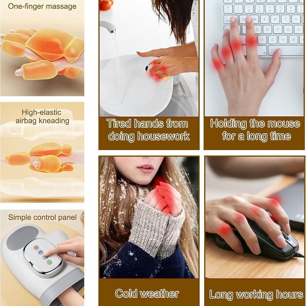 🎁Cordless Hand Massager with Heat Compression Arthritis Carpal Tunnel Gifts New