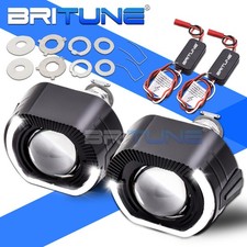 Square Angel Eyes Halo Drl Hid Bi-xenon Projector Lens Headlight 2.5 Black Kit
