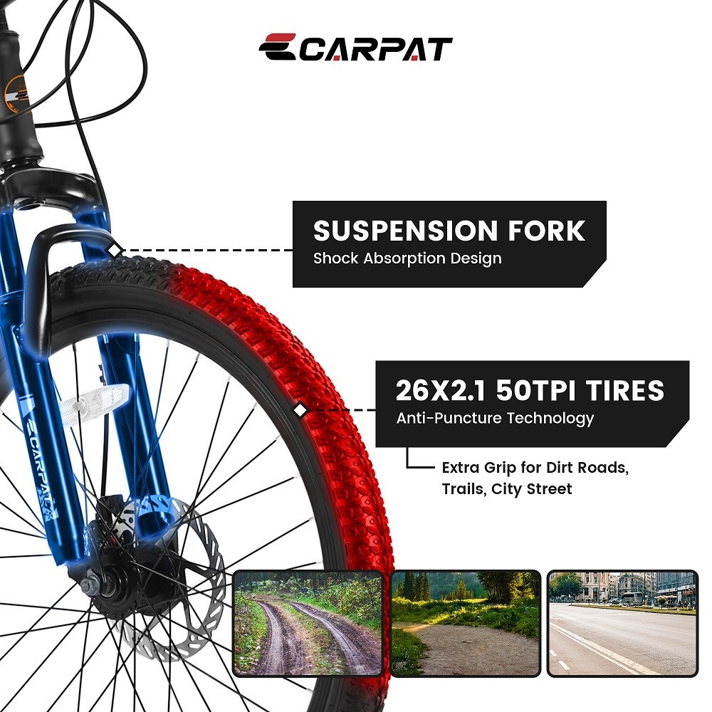 26 Inch Mountain Bike, Shimano 21 Speeds with Mechanical Disc Brakes