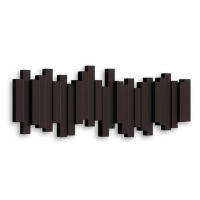 UMBRA STICKS HOOK BLACK - platzsparende Garderobenleiste mit 5 beweglichen Haken