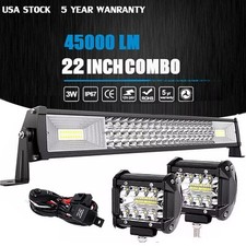 22inch Led Light Bar4 Pods Spot Flood Combo Offroad Driving Truck 4wdwire 24