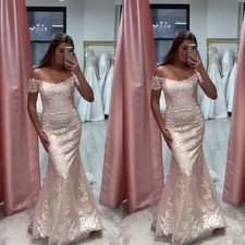 Mermaid Wedding Dresses Off The Shoulder Lace Appliques Sweep Train Bridal Gown