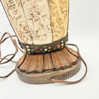 Vintage Asian Carved Panel Table Lamp Turquoise Coral Style Cabochons Flaws — photo 9