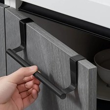 Steel Over Cabinet Towel Rack Hanging Kitchen Bathroom Door Towel Hold