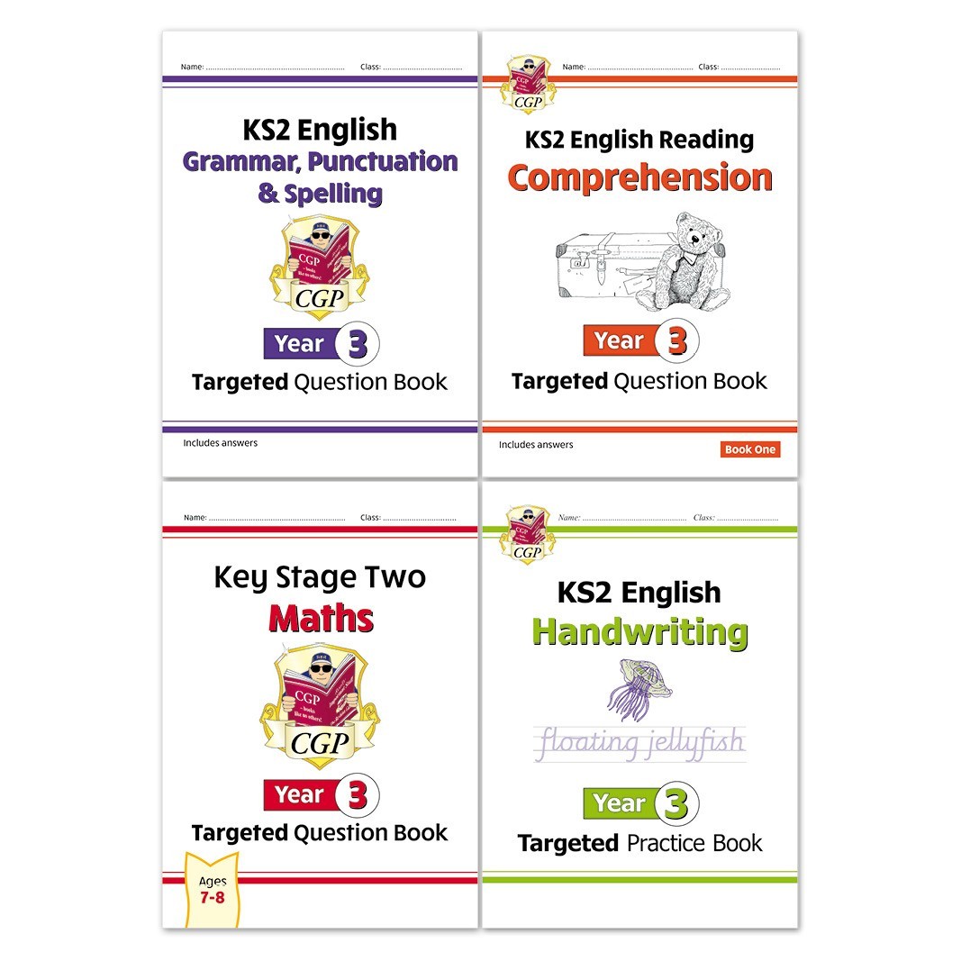 CGP KS2 Year 3 Workbook Bundle – Ages 7-8 (Grammar Punctuation and Spelling, Rea