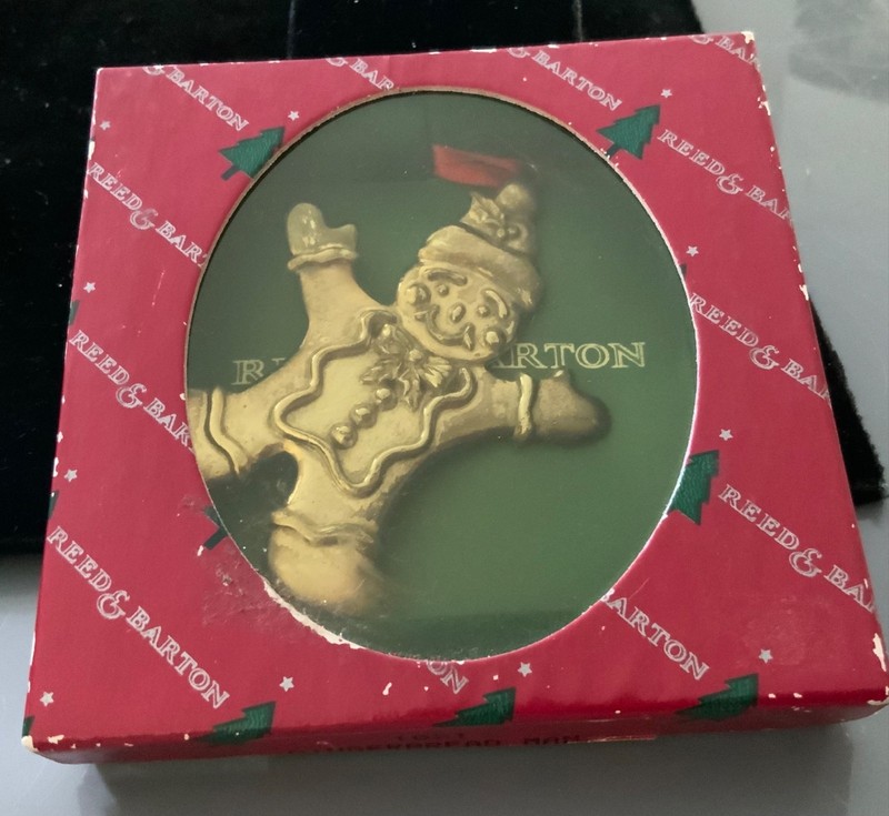 vintage reed and barton silver gingerbread boy ornament in sealed box