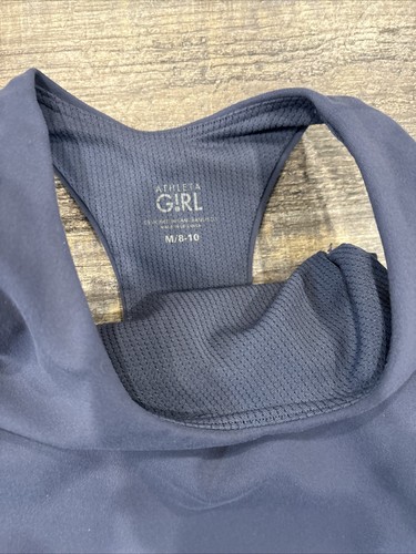 Athleta Girl Tank Top Shelf Bra Size 8-10 Blue - Picture 2 of 4