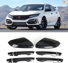 Side Mirror Cover Cap  Door Handle Covers Kit Compatible with 10th Civic 2016