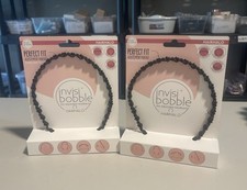 Lot of 2 invisibobble HairHalo The Adjustable Headband BLACK SPARKLE