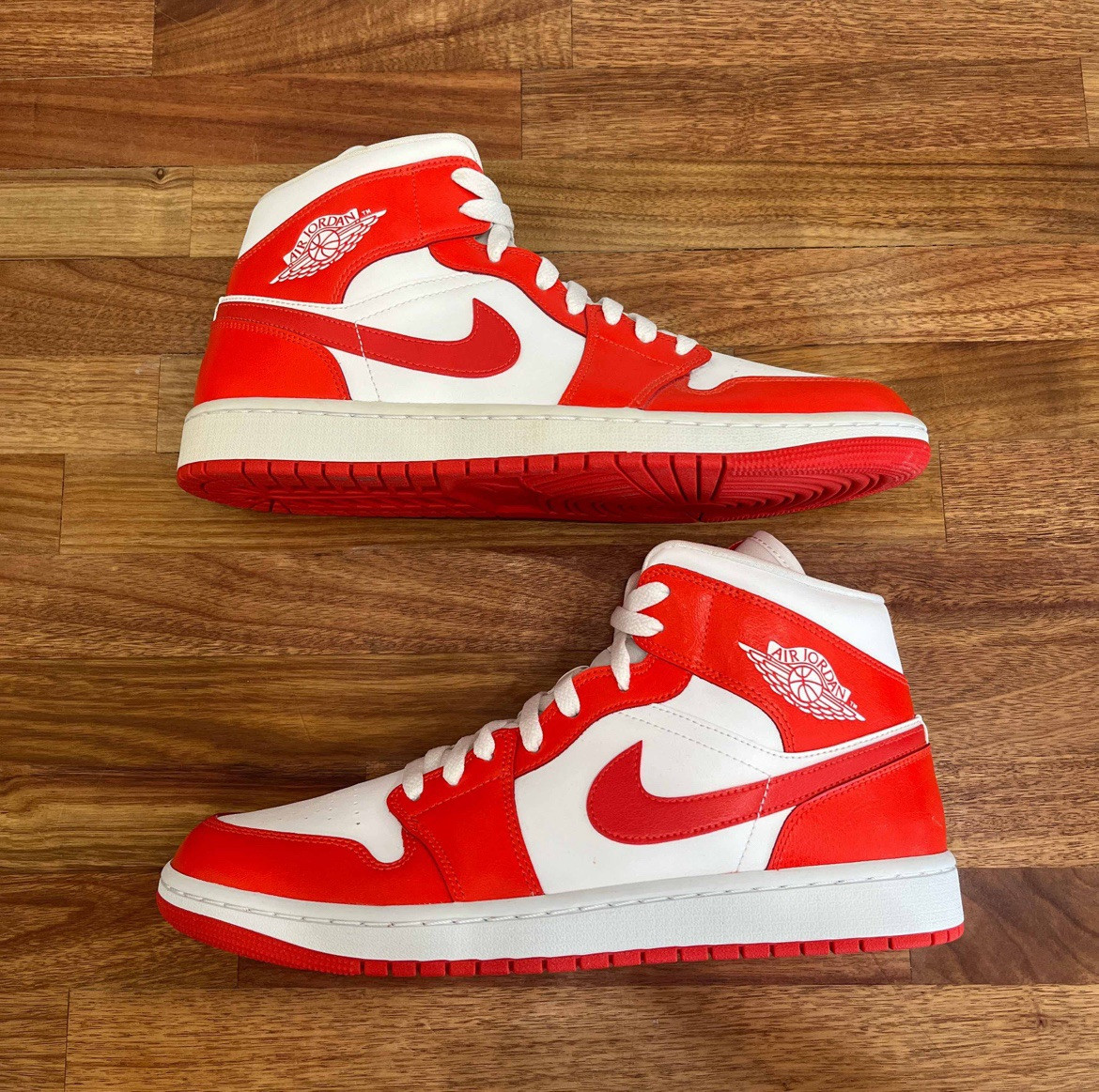 Habanero Red Nike Air Jordan Mid Sneakers In White Womens Nike Air Jordan  Mid BQ6472 116 White Habanero Red White