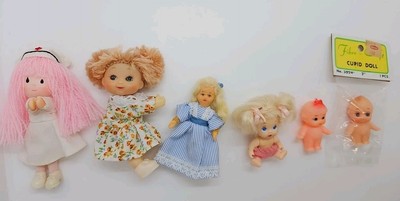 Lot Of 6 Minature Baby Dolls RUSS, Tyco Mattel, Edna Meyer, Hugger, Kewpie,...
