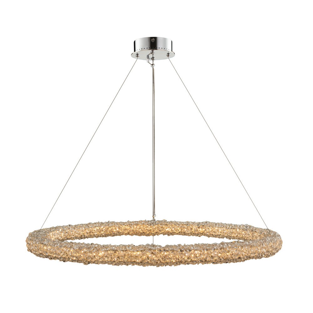 Allegri 35554 Lina 38-Inch Polished Chrome LED Crystal Chandelier with Clear Glass
