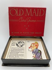 Antique Vintage OLD MAID CARD GAME Deck Whitman Complete Set Red Box VG