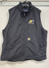Carhartt Vest Mens XL Black Relaxed Fit Rain Defender Super Dux Full Zip Outdoor