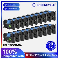 20PK Black on Blue TZ TZe 541 Tape 0.7'' For Brother P-touch PT-300 D400 18mm