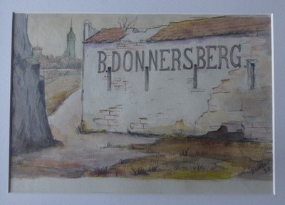 Else Hertzer Kolorierte Zeichnung Wittenberg Schloßkirche + Bastion D. - 1938