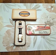 Schöne,Rare, Fossil Vintage Duel Time Quartz Uhr Model TM-2101 Zwei Ziffernblät