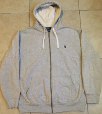 Vtg 90s Polo Ralph Lauren Zip Hoodie XL T Thermal Waffle Lined Hood Sport 92