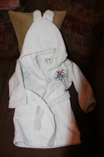 white hooded robe, Child's size 3-4, Mulberry, Terrycloth