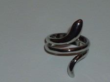 Unique Silvertone Snake Shape Ring- Size 7- 1 Pc.