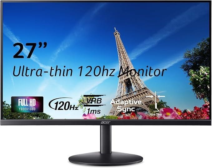Acer 27" Monitor  FHD IPS 1920x1080 120Hz 1ms HDMI/DP SB3 SB273 G0 Refurbished