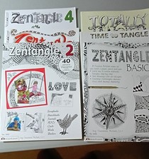 Zentangle Art Book Lot, 7 Books, Zentangle 2 3 4 Basics Time to Tangle