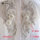 Appliques Wedding Dress Shoulders Hand-sewn Glass Drill Mirror Flowers DIY Patch