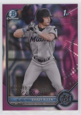 2022 Bowman Chrome Prospects Fuchsia Lava Refractor 55/199 Brady Allen 0jv9