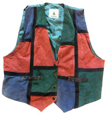 VTG Northwest Territory Plus Size 3X Leather Suede Patchwork Vest~Boho~Festival