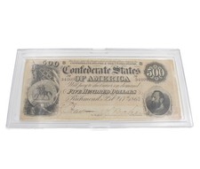 1864 $500 Confederate States of America Currency Note No Reserve #C744-10