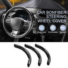 3pcs For Mazda Accessories 15 Carbon Fiber Steering Wheel Cover Protector Trim 3pcs For Mazda Accessories 15 Carbon Fiber Steering Wheel Cover Protector Trim