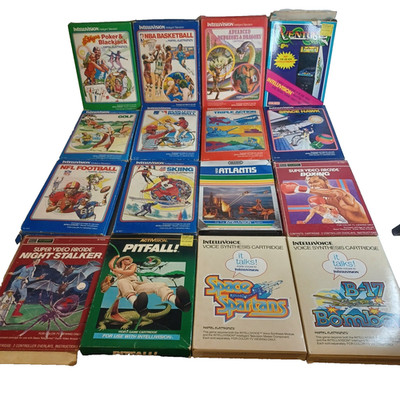Intellivision System Lot of 16 Games Complete Advanced D&D Space Hawk Pitfall 78