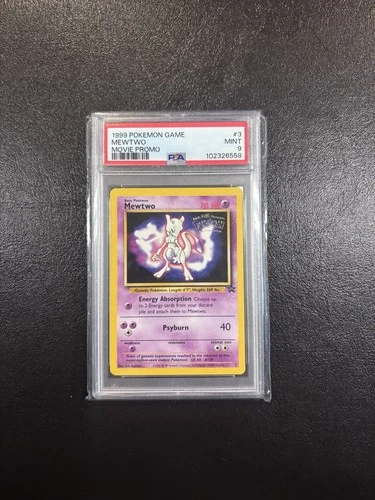 PSA 9 Mint Mewtwo #3 Black Star Promo Movie Promo 1999 Pokemon Card
