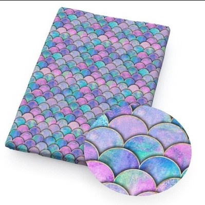 Ombre Mermaid Cartoon pastel Polyester Cotton blend fabric 20''x55'' 1275522