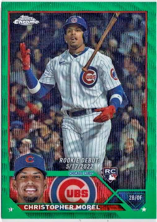 2023 Topps Chrome Update Christopher Morel Cubs Green Wave Refractor /99 USC106