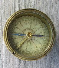 Victorian travellers brass cased pocket compass circa 1870's
