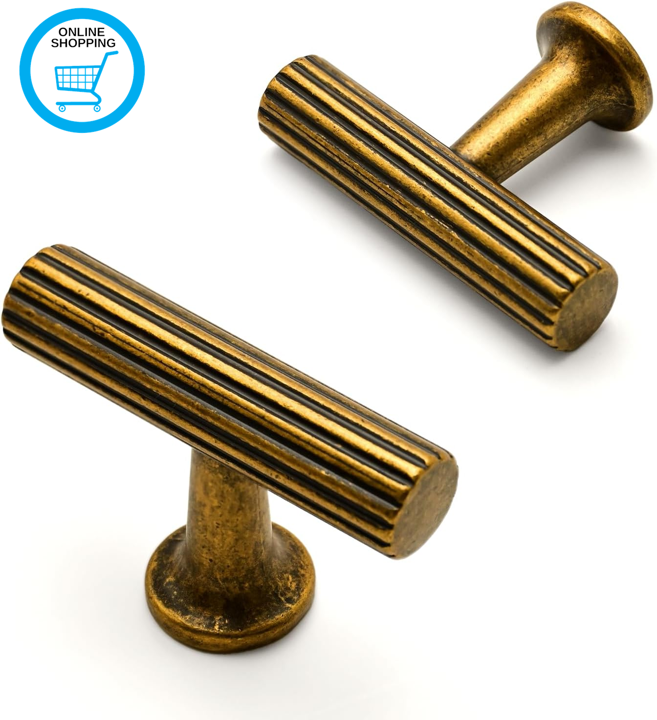 10 Pack Antique Brass Cabinet Knobs 45Mm Kitchen Solid Zinc Alloy Drawer Knobs