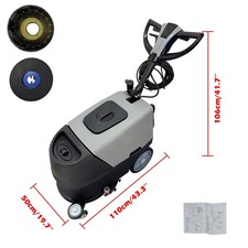 110V Commercial 17" Brush Hand-push Automatic Floor Scrubber Machine 173rpm