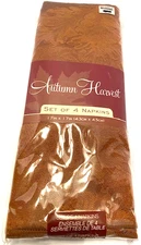 New! Autumn Harvest (Bed, Bath & Beyond) Rust 17"x17" Cotton Blend Cloth Napkins