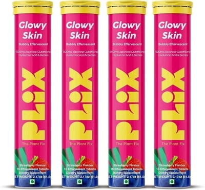 PLIX Skin Glow Glutathione Effervescent Tablets For Clear & Youthful Skin 60 Tab