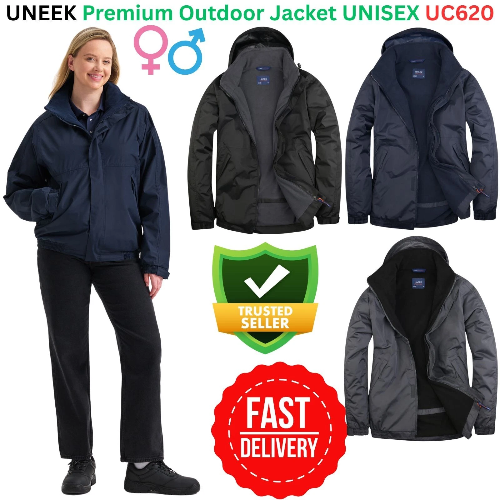 UNEEK Premium Outdoor Waterproof Windproof Jacket | Unisex
Opens in a new window or tab