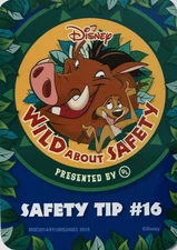 Walt Disney World Wild About Safety Card Safety Tip #16 Timon Pumbaa WDW New