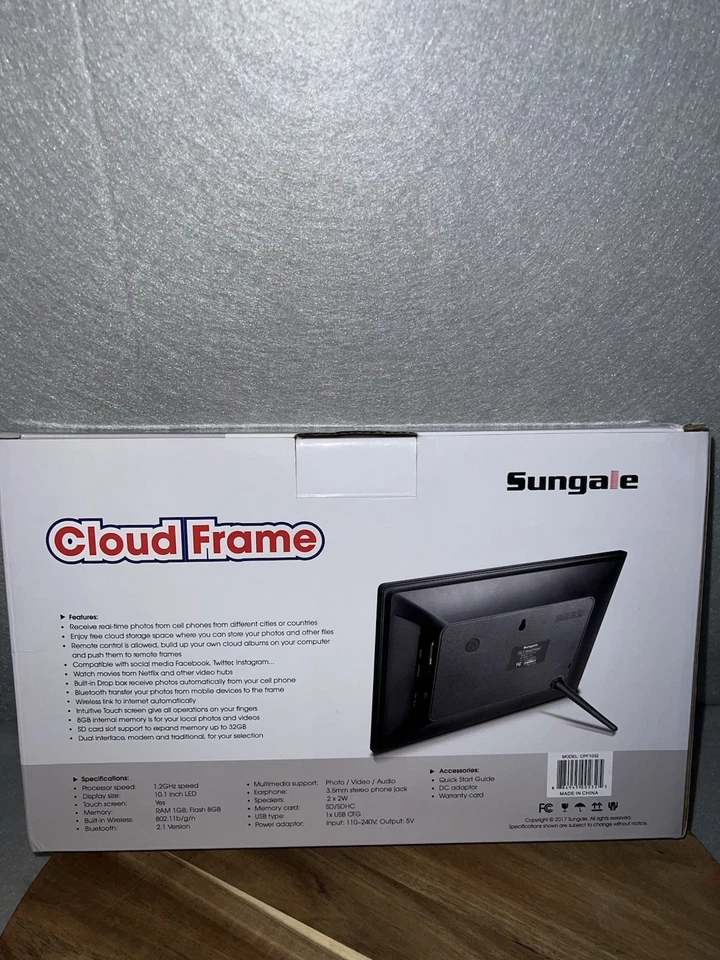BRAND NEW: Sungale  WiFi Cloud LED Digital Photo Frame CPF1032 Slideshow - Image 3 of 4