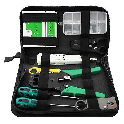 Netzwerk Werkzeug 4in1 Set RJ45 Crimpzange Abisolier LSA Kabeltester | Cat 8 7 6