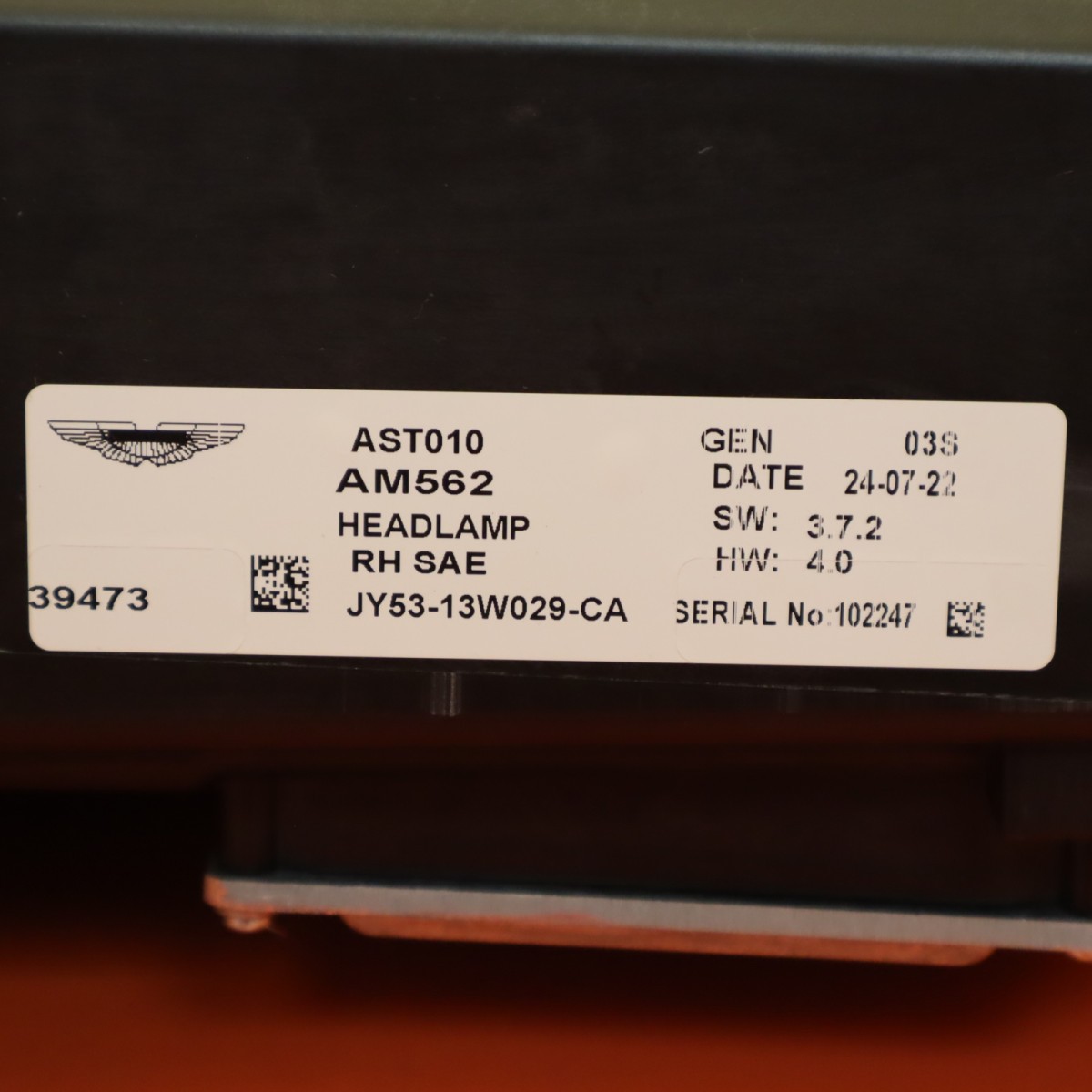 Aston Martin DB11 2017-2021 Headlight P/N JY5313W029CA