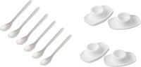 Fackelmann FrüHstüCks-Set 12-Tlg. EierlöFfel Eierbecher Weiß Kunststoff